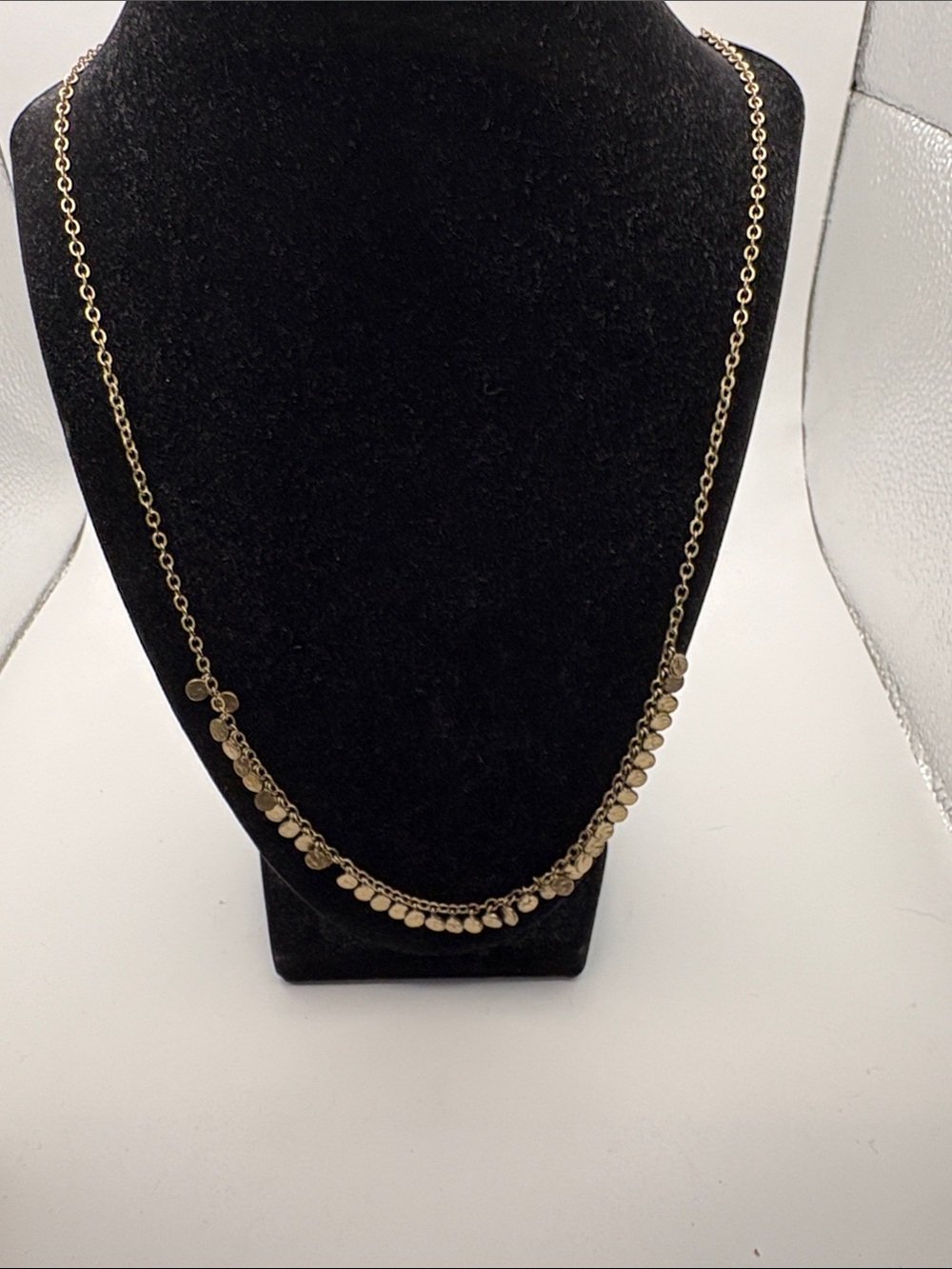 Silpada Gold Dangle Disc Station Necklace